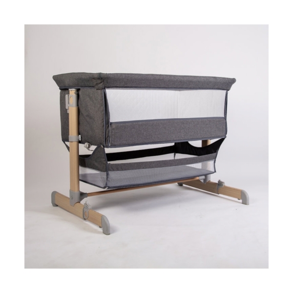 Red Kit Una Bedside Crib-Grey