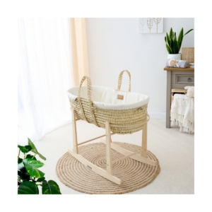 Clair De Lune Organic Palm Moses Basket-Cream