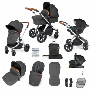 Ickle Bubba Stomp Luxe Silver Frame Travel System With Stratus i