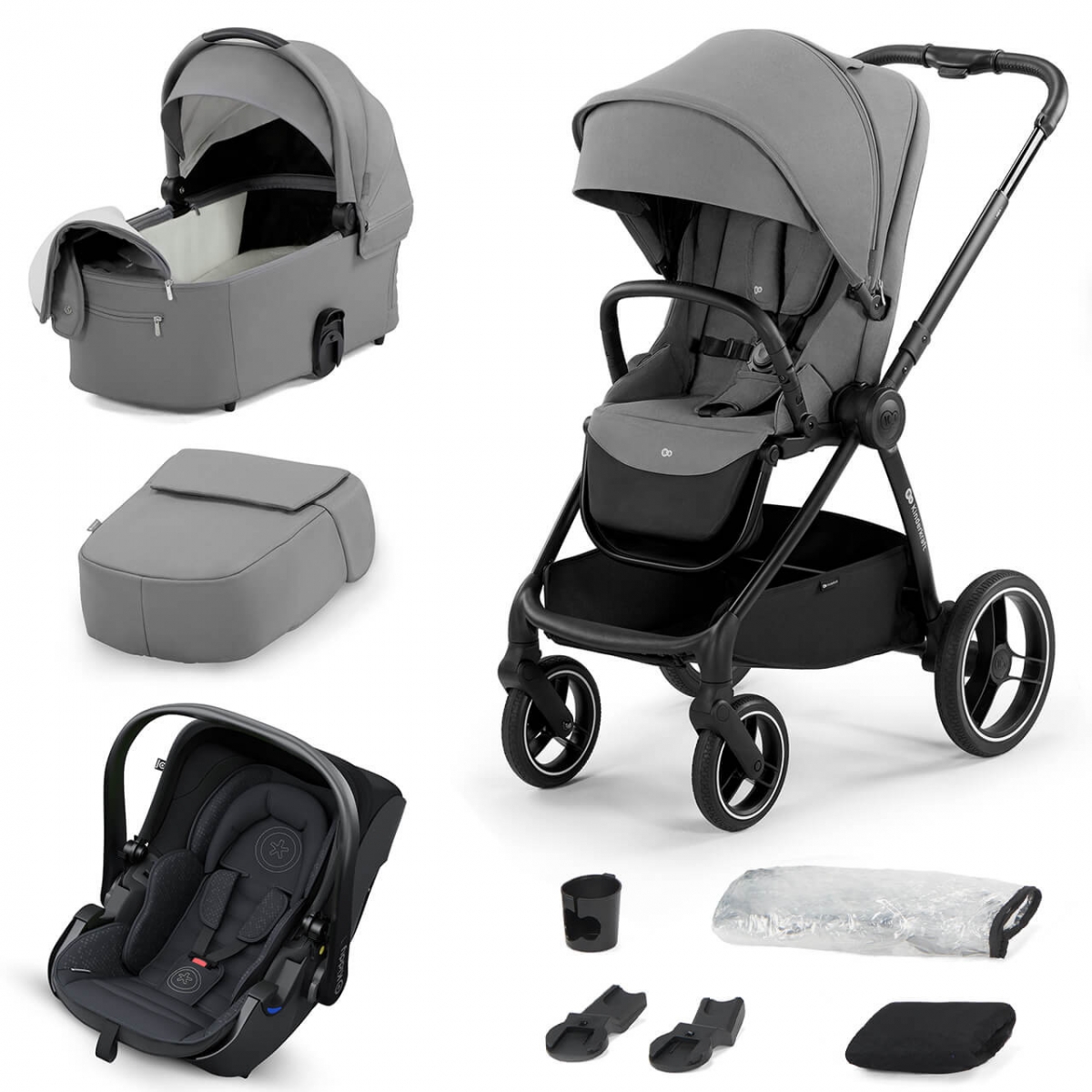 Kinderkraft Nea 3 in 1 Evolution Pro Travel System-Light Gray