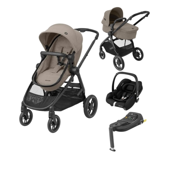 maxi cosi zelia luxe 3in1 travel system twillic black