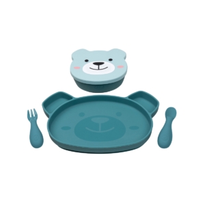Tum Tum Silicone Weaning Set-Boris Bear blue