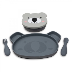 Tum Tum Silicone Weaning Set-Boris-Kev Koala Grey