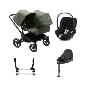 Bugaboo Donkey 5 Duo (Cloud Z) Travel System Bundle-Black/Forest