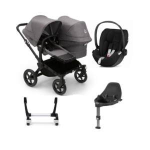 Bugaboo Donkey 5 Duo (Cloud Z) Travel System Bundle-Black/Grey M