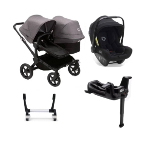 Bugaboo Donkey 5 Duo (Turtle Air) Travel System Bundle-Black/Mid