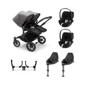 Bugaboo Donkey 5 Twin (Cloud Z) Travel System Bundle-Black/Midni