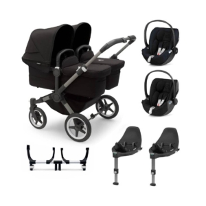 Bugaboo Donkey 5 Twin (Cloud Z) Travel System Bundle-Graphite/Mi