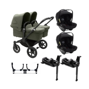 Bugaboo Donkey 5 Twin (Turtle Air) Travel System Bundle-Black/Fo