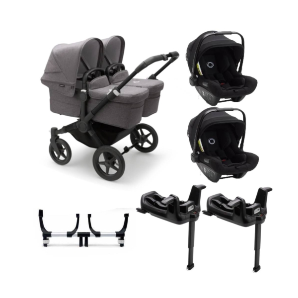 Bugaboo Donkey 5 Twin (Turtle Air) Travel System BundleBlack/Gr