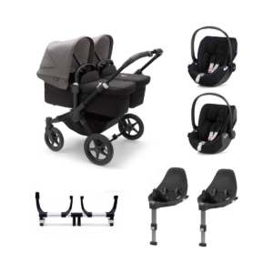 Bugaboo Donkey 5 Twin (Turtle Air) Travel System Bundle-Black/Mi