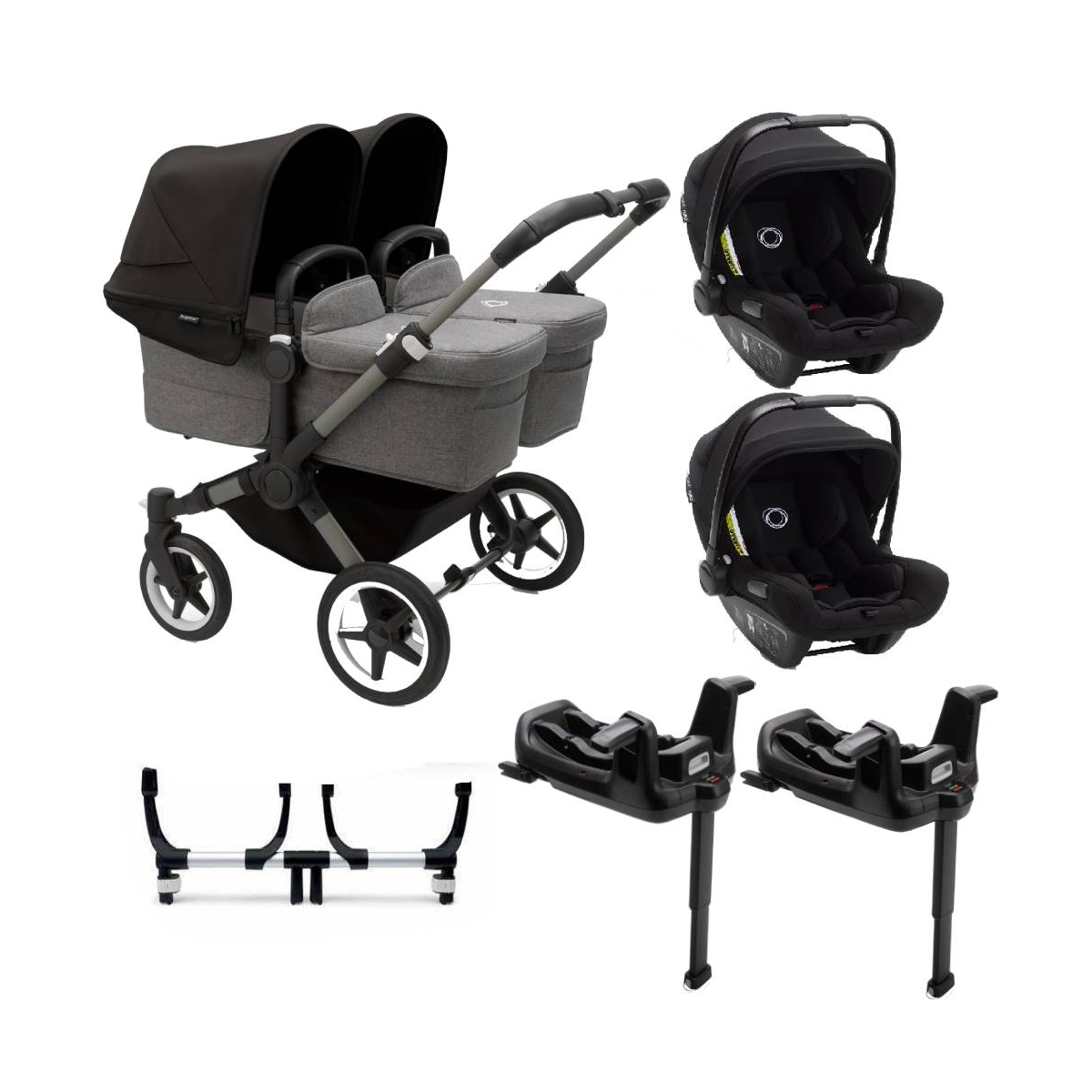Bugaboo Donkey 5 Twin (Turtle Air) Travel System BundleGraphite
