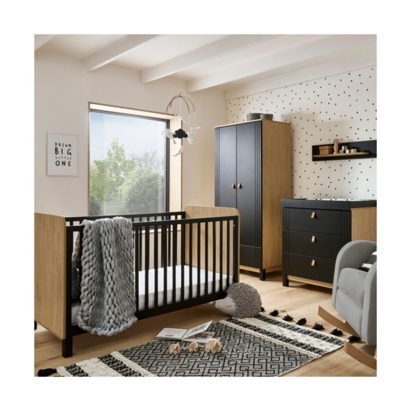 CuddleCo Rafi 3 Piece Furniture Set-Oak/Black