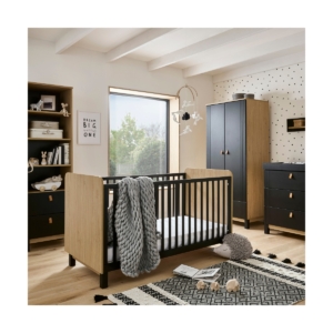 CuddleCo Rafi 5 Piece Furniture Set-Oak/Black