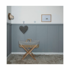 Cuddles Collection Cable Knit Mosses Basket Bundle-Grey