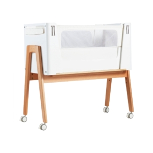 Gaia Hera Co-Sleep Crib with Mattress-Scandi White/Natural