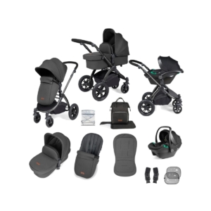 Ickle Bubba Stomp Luxe Black Frame Travel System With Stratus i-