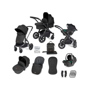 Ickle Bubba Stomp Luxe Black Frame Travel System With Stratus i-