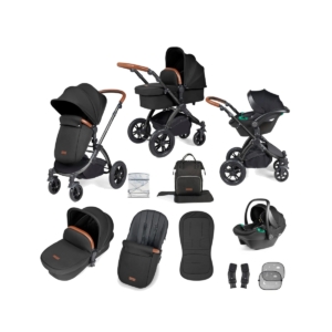 Ickle Bubba Stomp Luxe Black Frame Travel System With Stratus i-