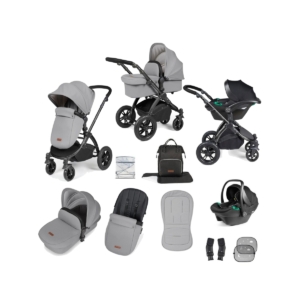 Ickle Bubba Stomp Luxe Black Frame Travel System With Stratus i-