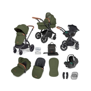 Ickle Bubba Stomp Luxe Black Frame Travel System With Stratus i-