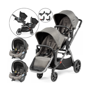 Peg Perego Yipsi Twin Stroller Bundle - City Grey