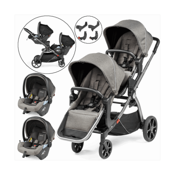 Peg Perego Yipsi Twin Stroller Bundle - City Grey