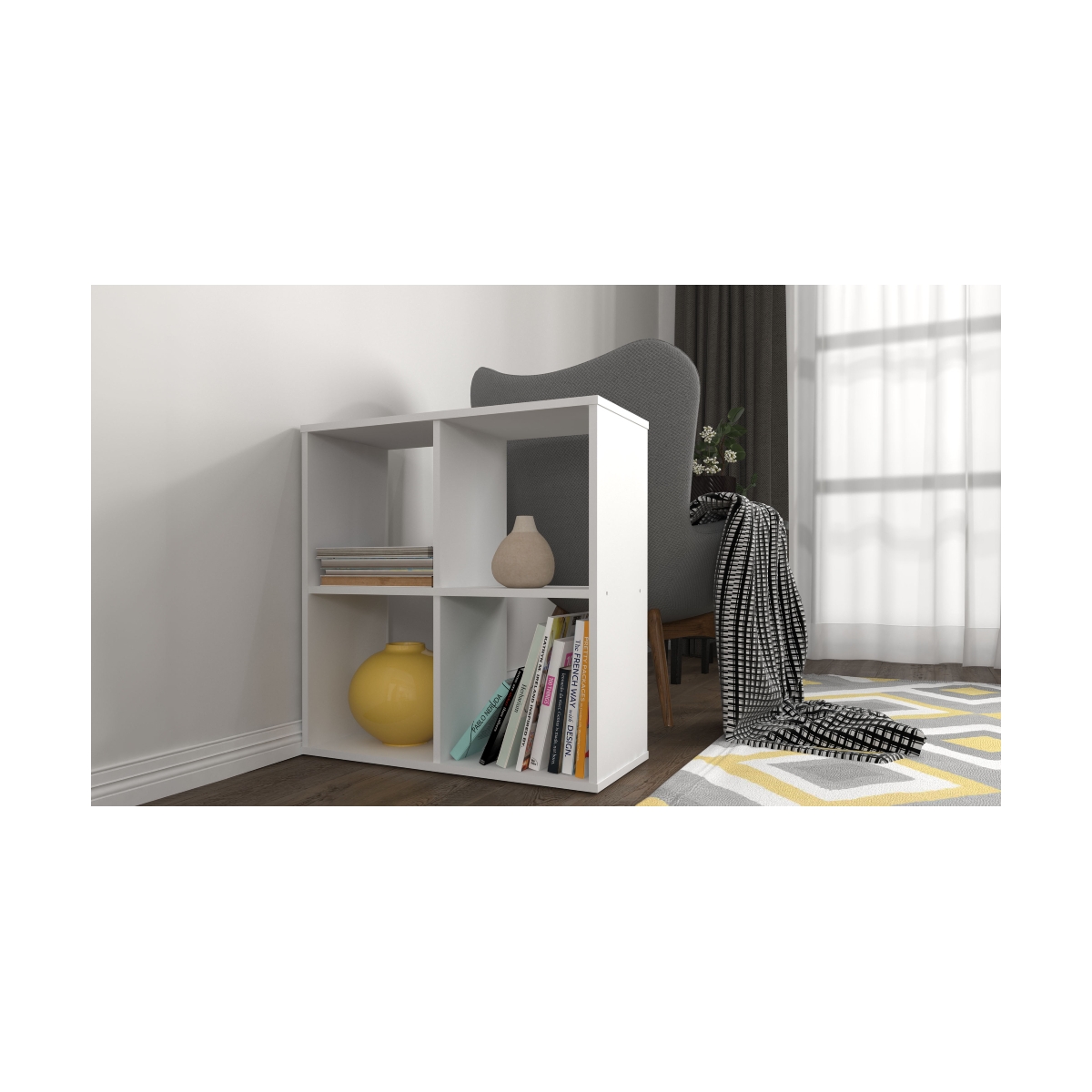 Kidsaw Kudl 4 Cubic Section Shelving Unit-White (SU4W)