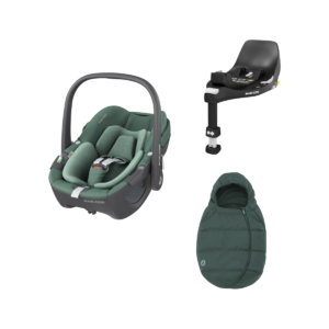 Maxi Cosi Pebble 360 Group 0+ Car Seat Bundle-Essential Green