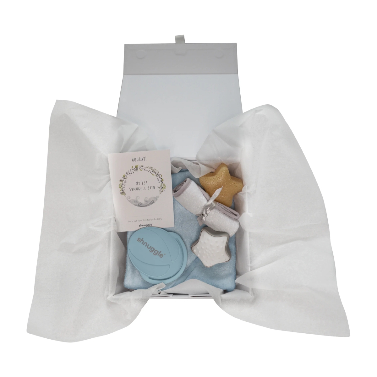 Shnuggle Bath Time Baby Gift SetWhite/Blue Everything Baby