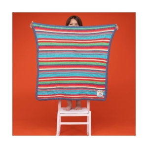 Ziggle Dream Big Stay Cosy Knitted Stripe Blanket-Multicolour
