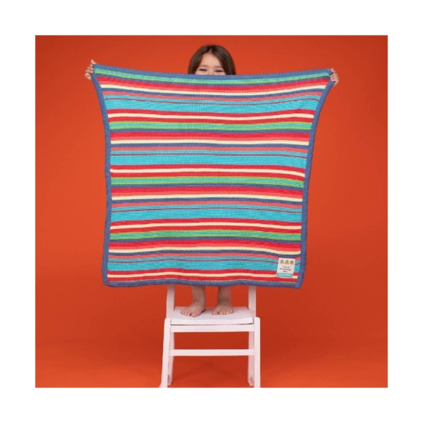 Ziggle Dream Big Stay Cosy Knitted Stripe Blanket-Multicolour