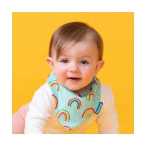 Ziggle Super Absorbent Waterproof Dribble Bib-Rainbow Rider