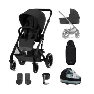 Cybex Balios S Lux Silver Frame 8 Piece Bundle-Moon Black