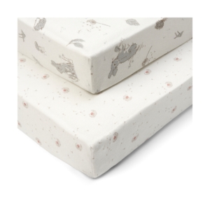 Tutti Bambini Pack of 2 Cocoon Cot Bed Fitted Sheets-White/Brown