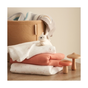 Tutti Bambini Pack of 3 Cocoon Muslin Swaddle Wraps-White/Brown