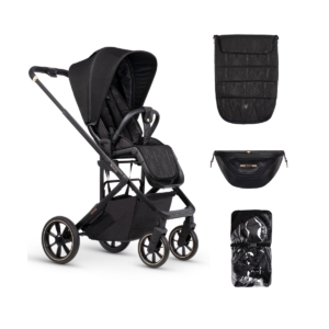 Venicci Empire 5 Piece Pushchair Bundle-Ultra Black/Gold
