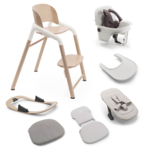 Bugaboo Giraffe Highchair Complete Bundle-Neutral Wood/White