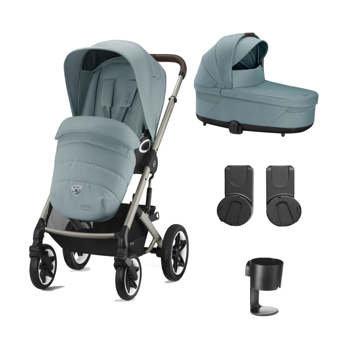 Cybex Talos S Lux Silver Frame 8 Piece Bundle-Sky Blue