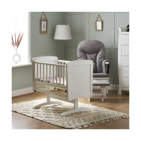 Obaby Gliding Crib & MattressWhite Everything Baby