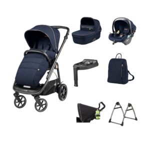 Peg Perego Veloce 10 Piece I-Size Travel System Bundle-Blue Shin