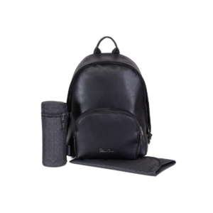 Silver Cross Vegan Leather Rucksack Changing Bag-Black