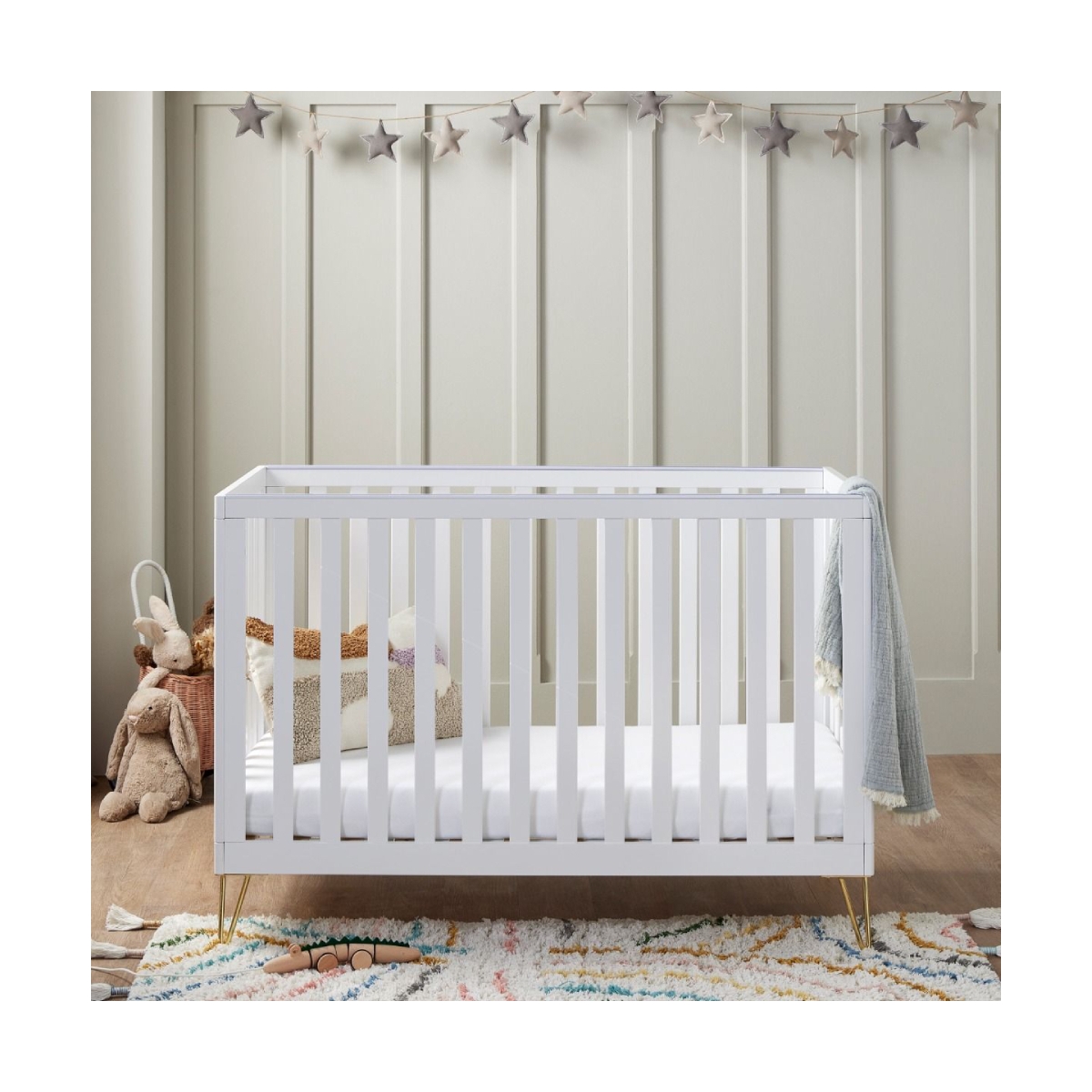 Babymore Kimi Cot Bed-White