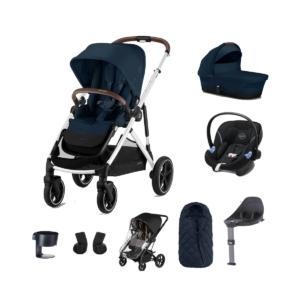 Cybex Gazelle S Silver Frame 8 Piece Bundle-Ocean Blue