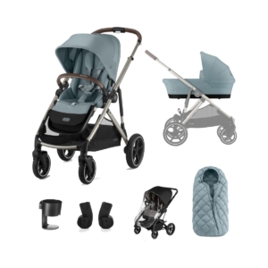 Cybex Gazelle S Taupe Frame 6 Piece Bundle-Sky Blue