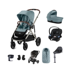 Cybex Gazelle S Taupe Frame 8 Piece Bundle-Sky Blue