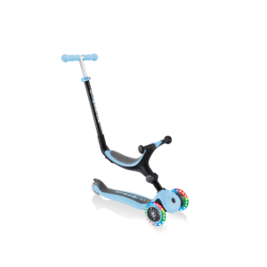 Globber Go Up Foldable Lights Scooter-Pastel Blue