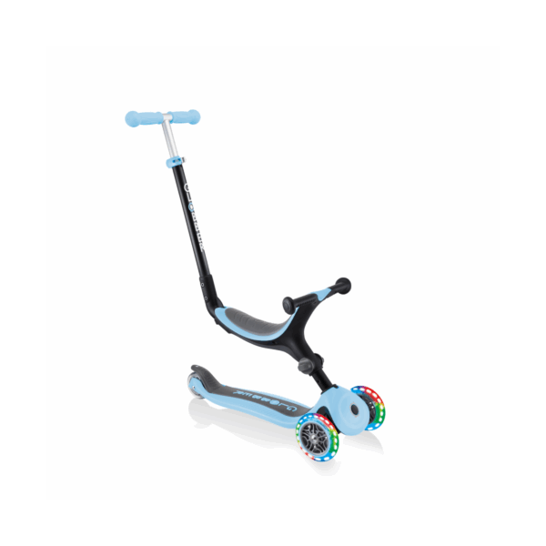 Globber Go Up Foldable Lights Scooter-Pastel Blue