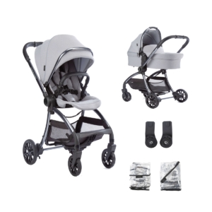 Junior Jones Aylo 2in1 Pram Bundle-Pebble Grey/Gun Metal