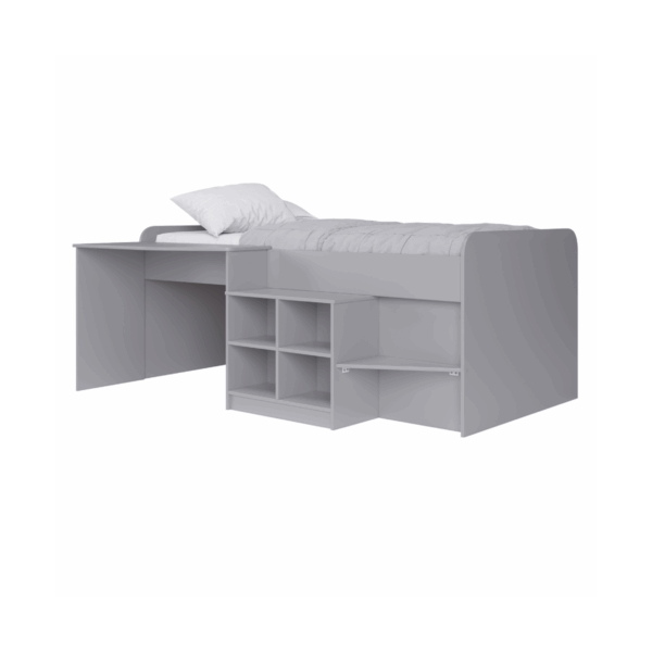 Kidsaw Pilot Cabin Single Storage Bed-Grey (PCBG)